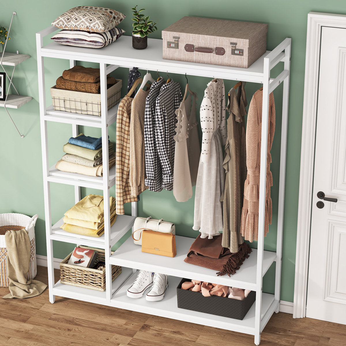 استاند ملابس خشب طبيعي