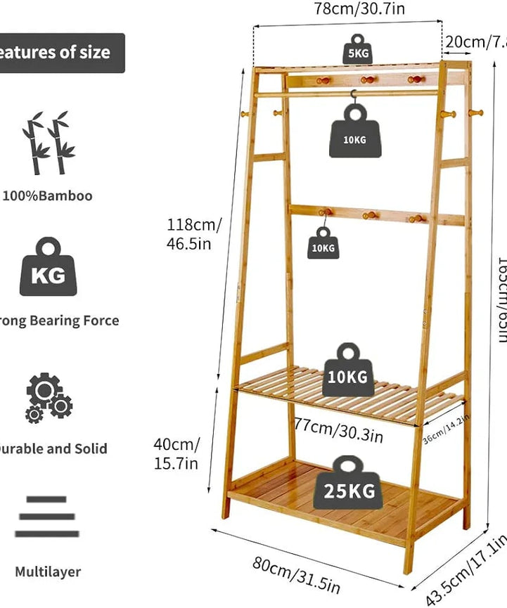 استاند ملابس خشب طبيعي