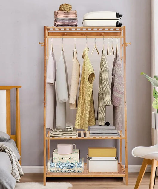 استاند ملابس خشب طبيعي