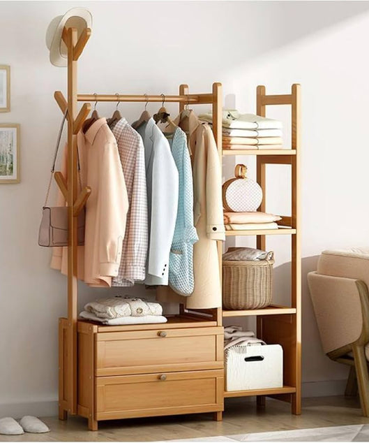 استاند ملابس خشب طبيعي