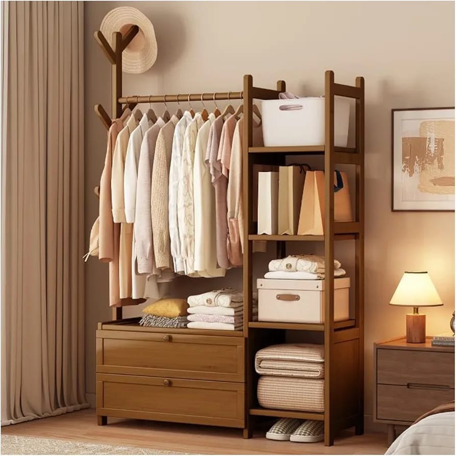 استاند ملابس خشب طبيعي