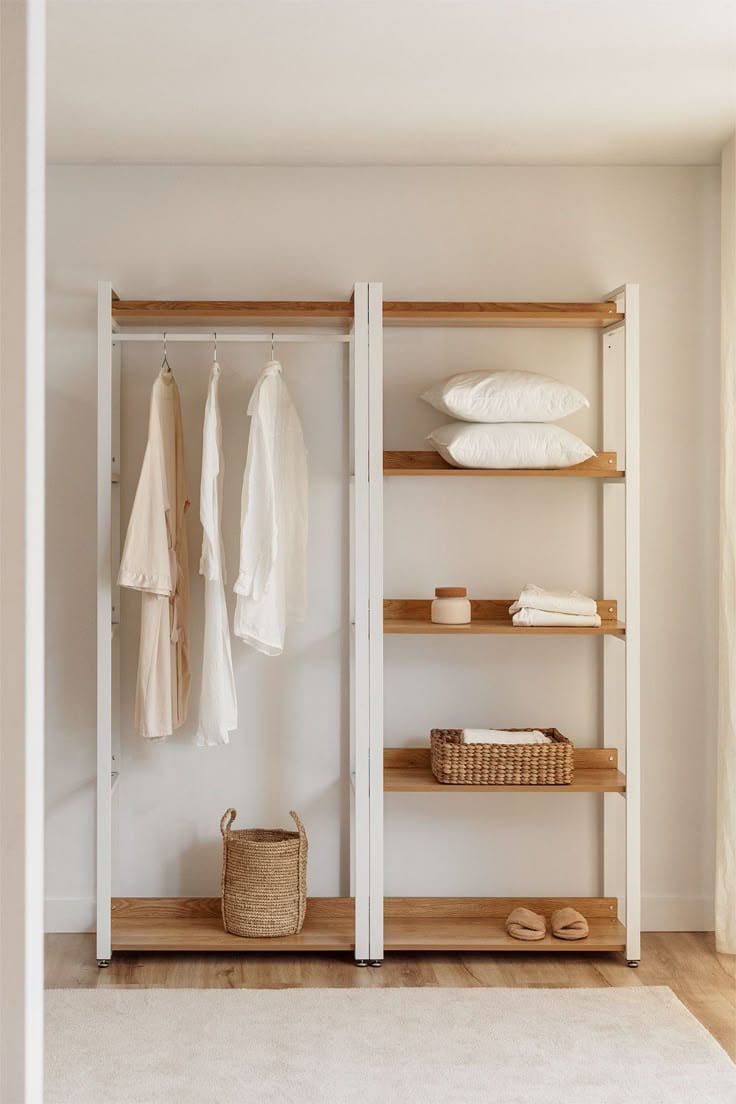 استاند ملابس خشب طبيعي