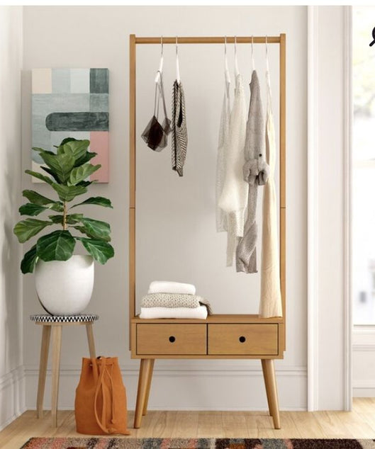 استاند ملابس خشب طبيعي