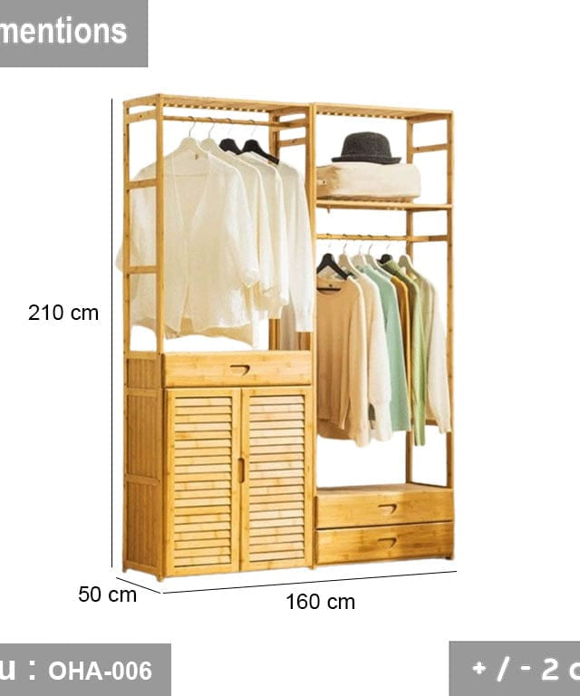 Natural wood clothes rack