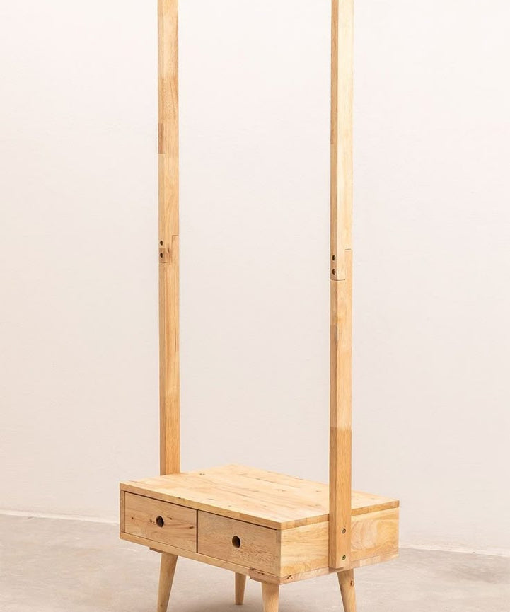 Natural wood clothes rack