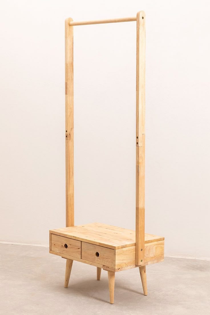 استاند ملابس خشب طبيعي