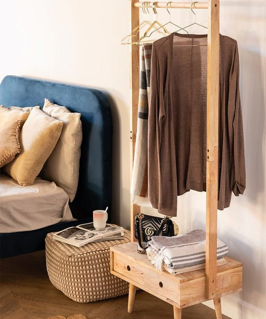 استاند ملابس خشب طبيعي