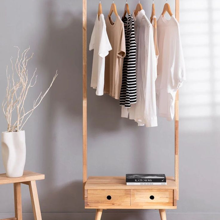 استاند ملابس خشب طبيعي