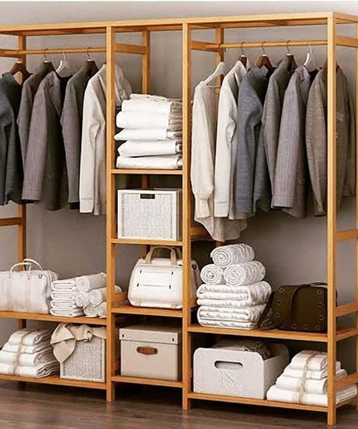 Natural wood clothes rack