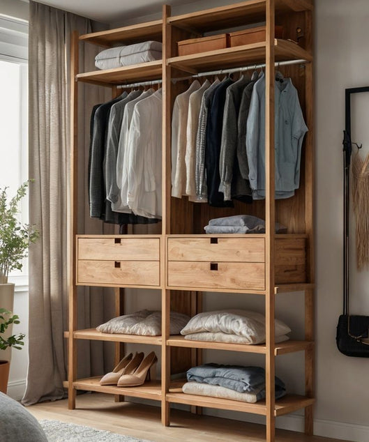 استاند ملابس خشب طبيعي