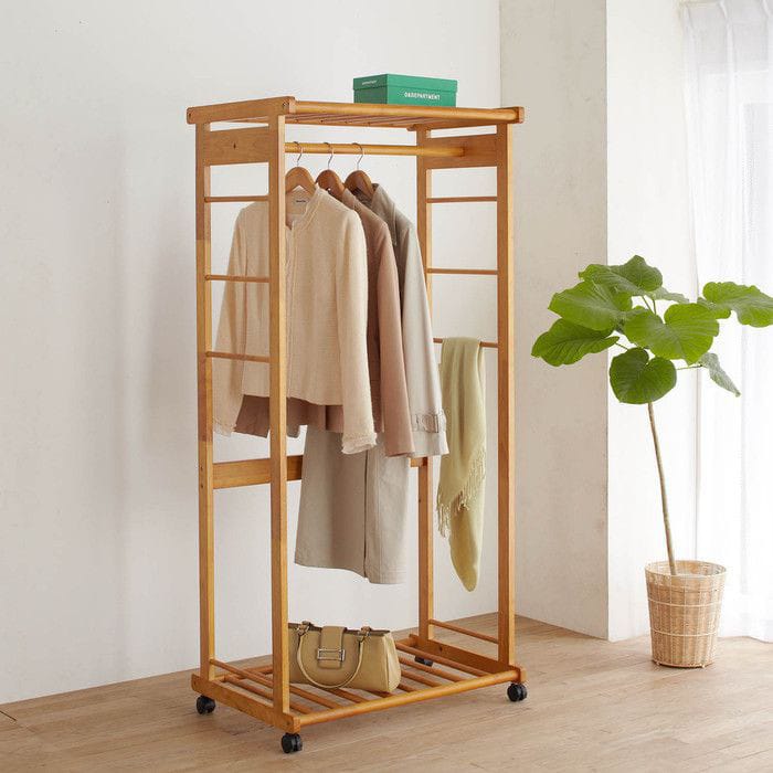 استاند ملابس خشب طبيعي