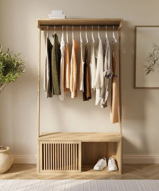 استاند ملابس خشب طبيعي