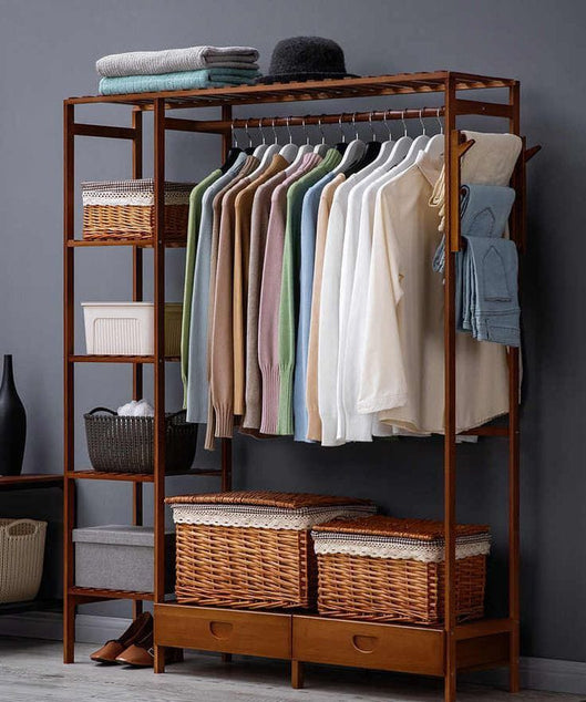 استاند ملابس خشب طبيعي