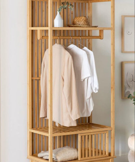 استاند ملابس خشب طبيعي