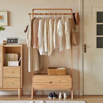 استاند ملابس خشب طبيعي