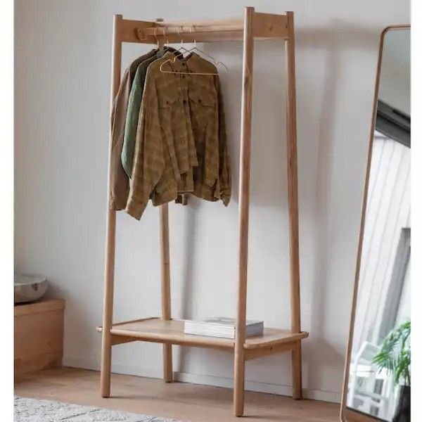استاند ملابس خشب طبيعي