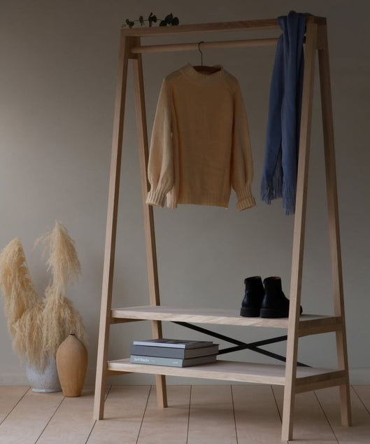استاند ملابس خشب طبيعي