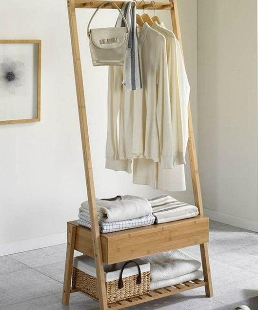 استاند ملابس خشب طبيعي