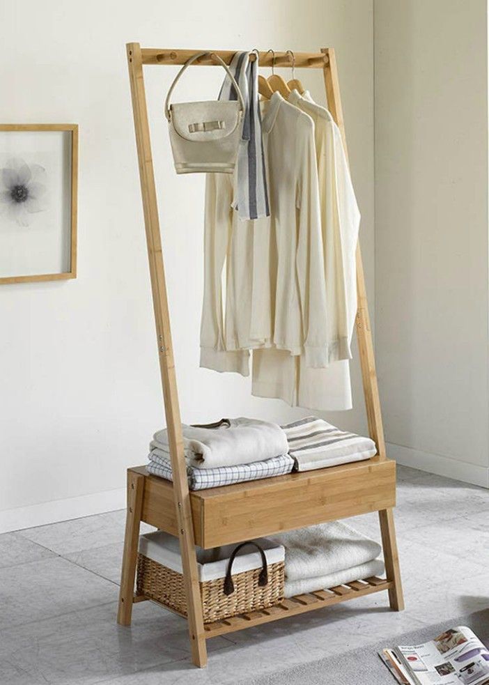 استاند ملابس خشب طبيعي