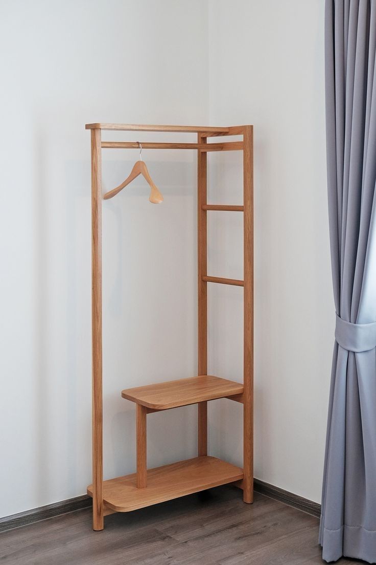 استاند ملابس خشب طبيعي