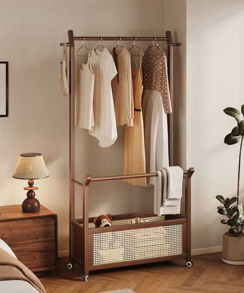 استاند ملابس خشب طبيعي