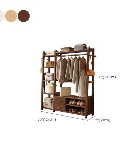 استاند ملابس خشب طبيعي