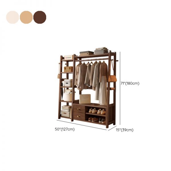 استاند ملابس خشب طبيعي