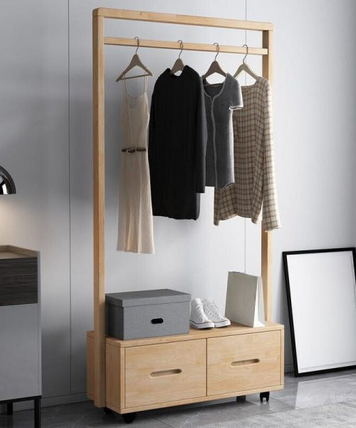 استاند ملابس خشب طبيعي