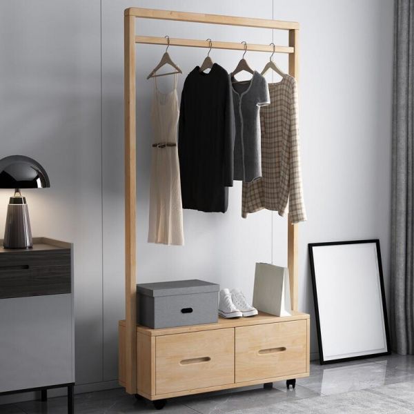 استاند ملابس خشب طبيعي