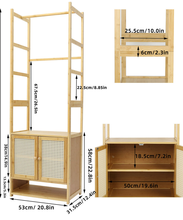 Natural wood clothes rack