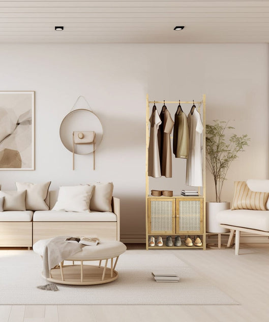 استاند ملابس خشب طبيعي