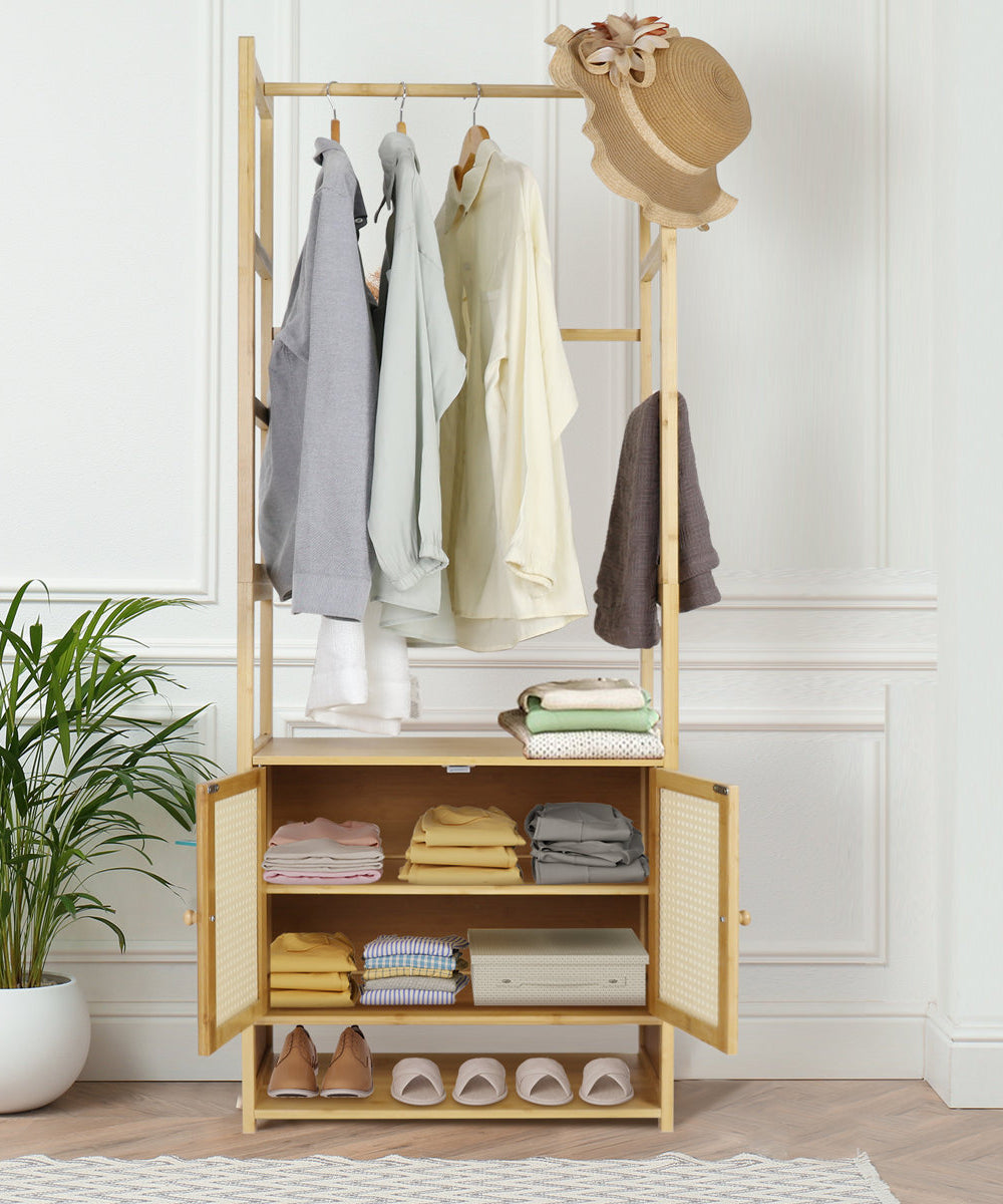 استاند ملابس خشب طبيعي