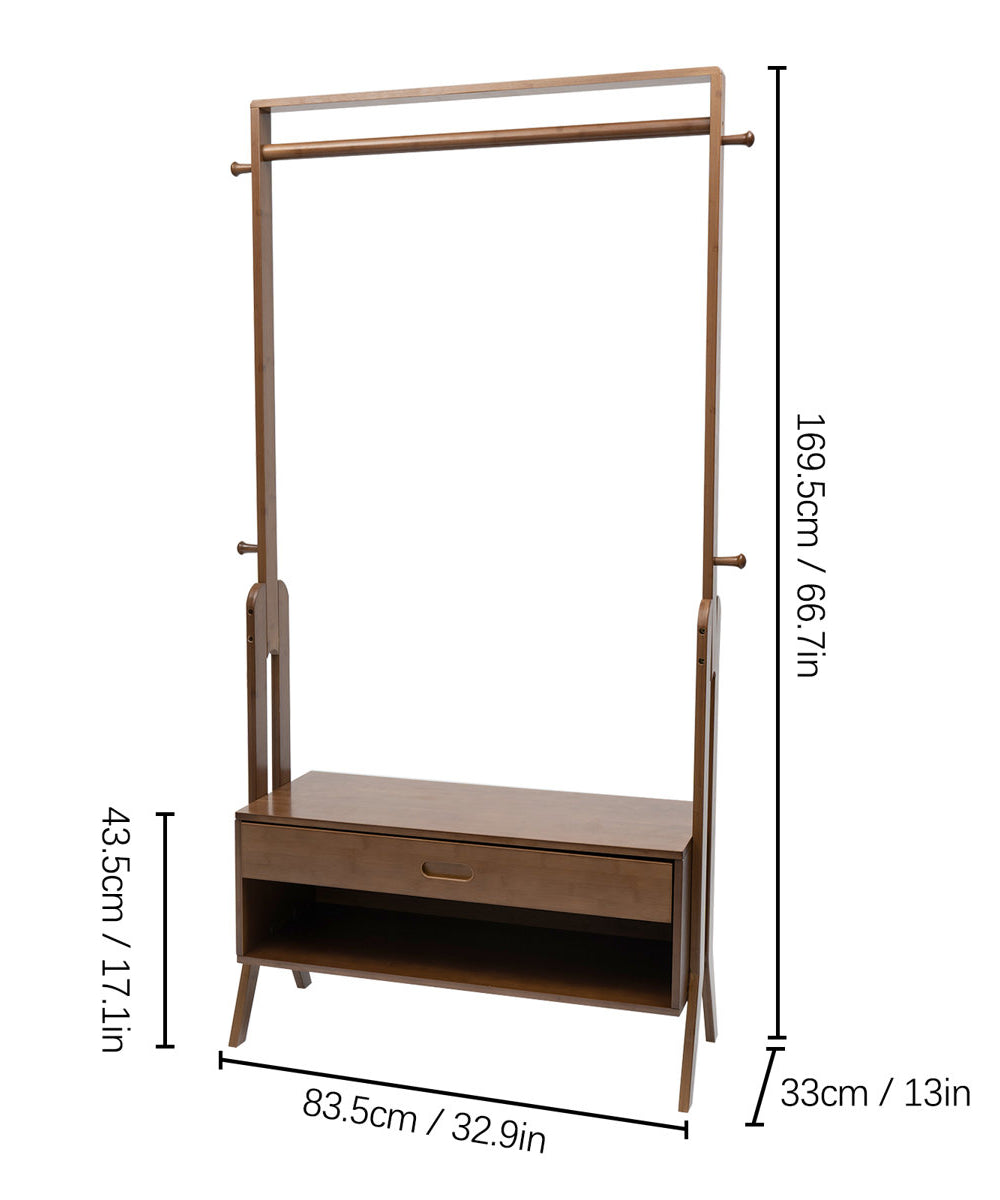 استاند ملابس خشب طبيعي