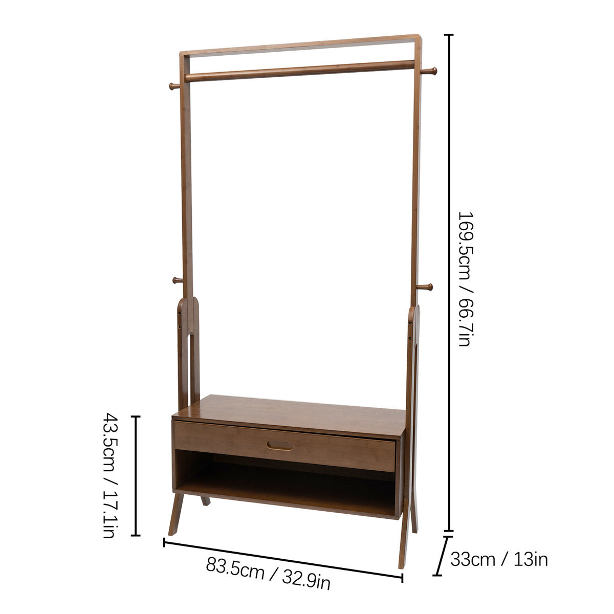 استاند ملابس خشب طبيعي