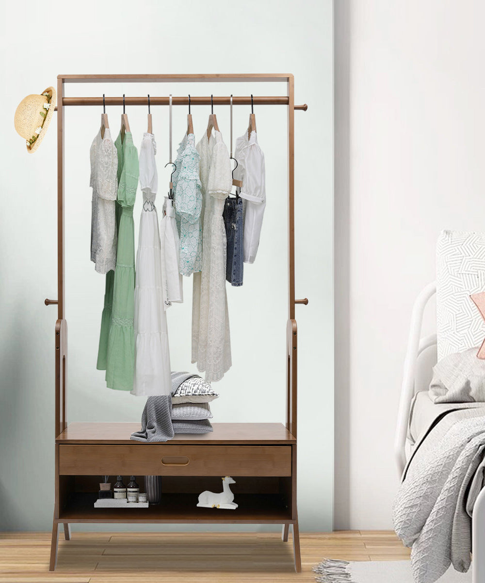 استاند ملابس خشب طبيعي