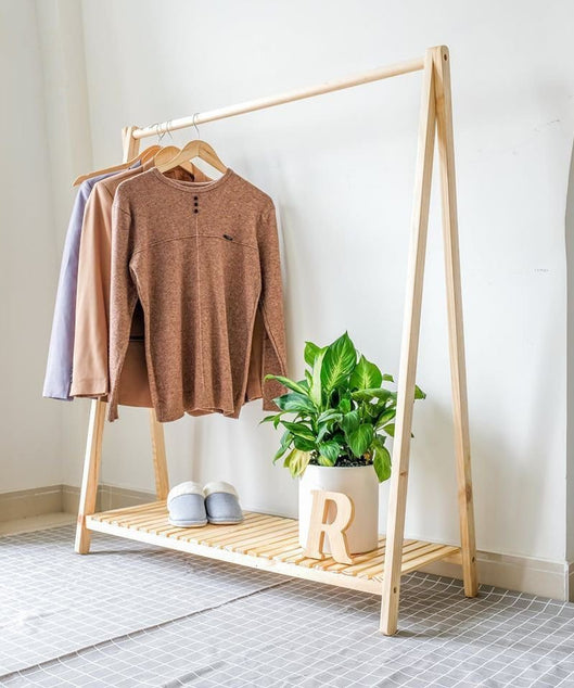 استاند ملابس خشب طبيعي