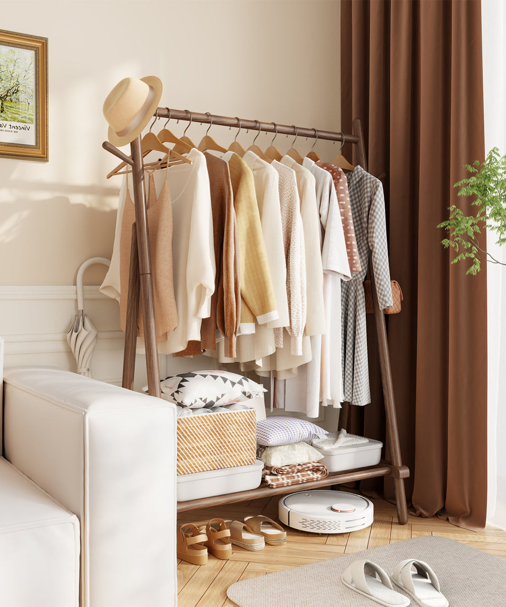 استاند ملابس خشب طبيعي