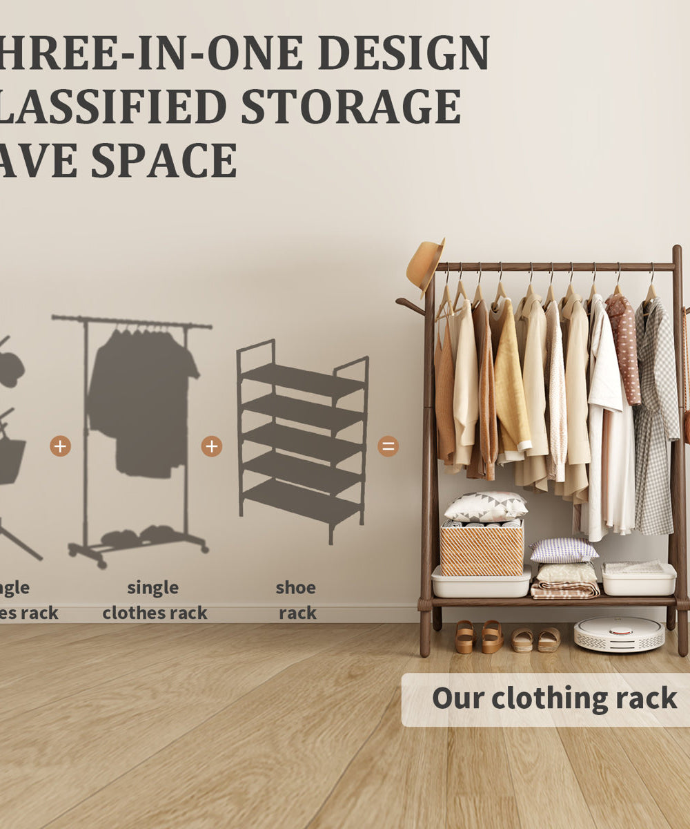 استاند ملابس خشب طبيعي