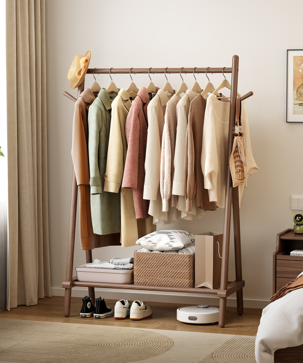 استاند ملابس خشب طبيعي