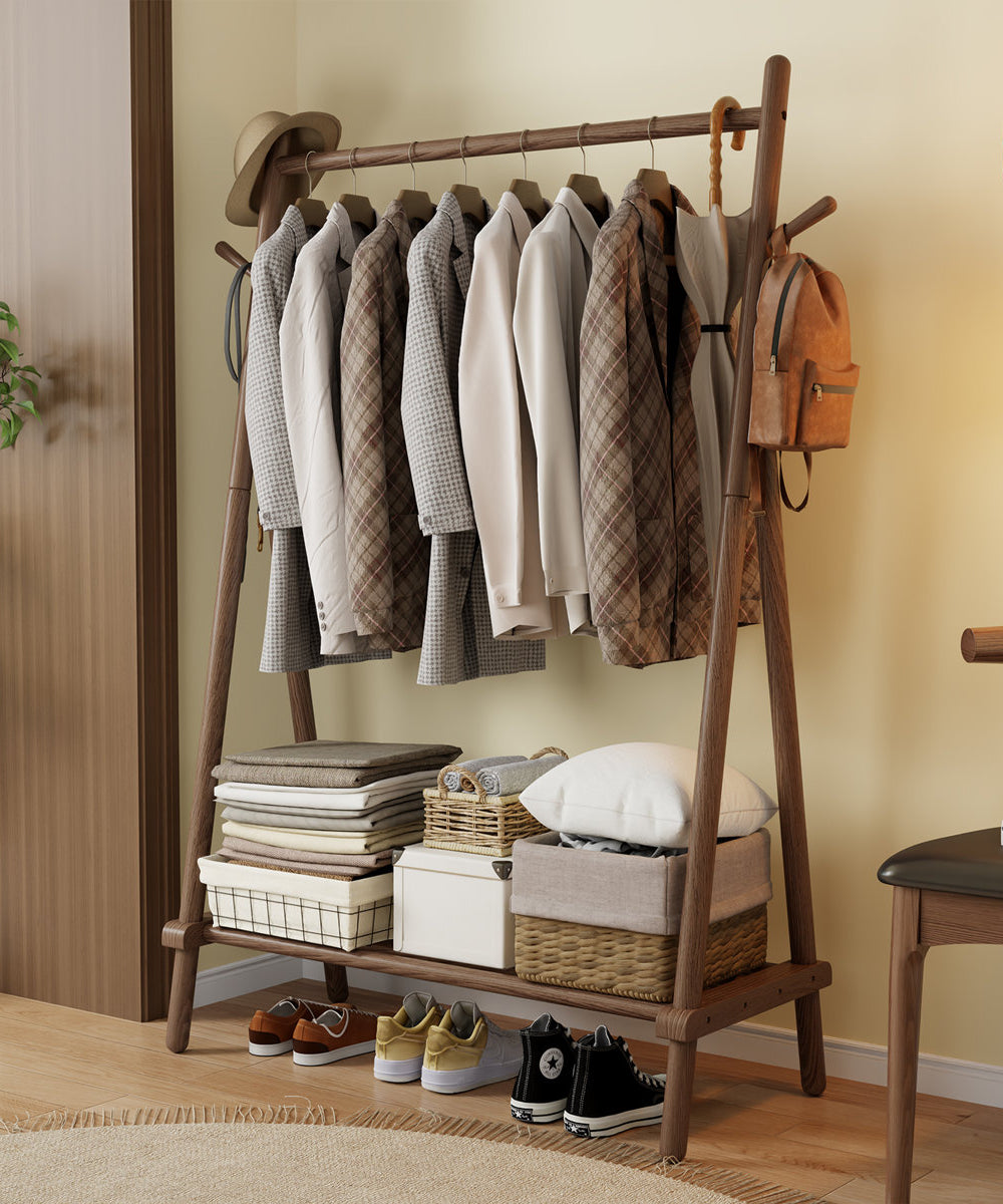 استاند ملابس خشب طبيعي