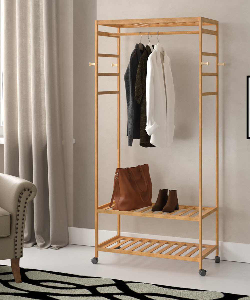 استاند ملابس خشب طبيعي