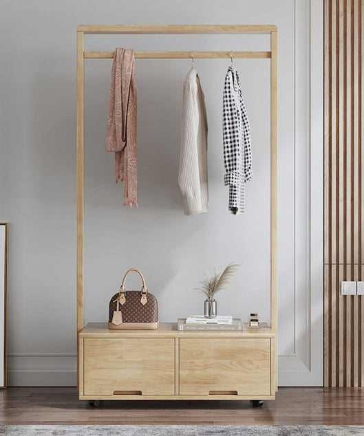 استاند ملابس خشب طبيعي