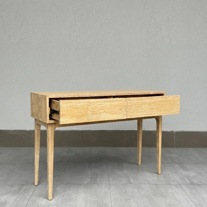 Natural Swedish wood console with mirror