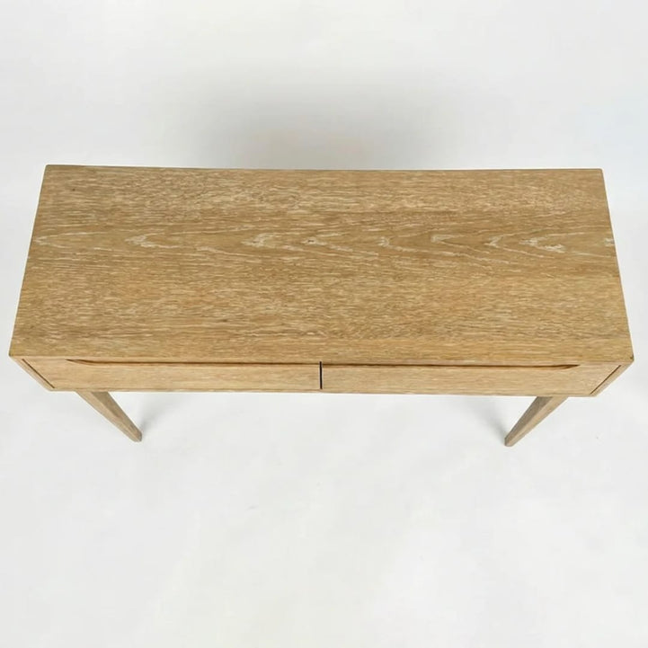Natural Swedish wood console with mirror