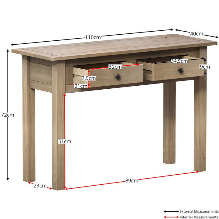 Natural Swedish wood console