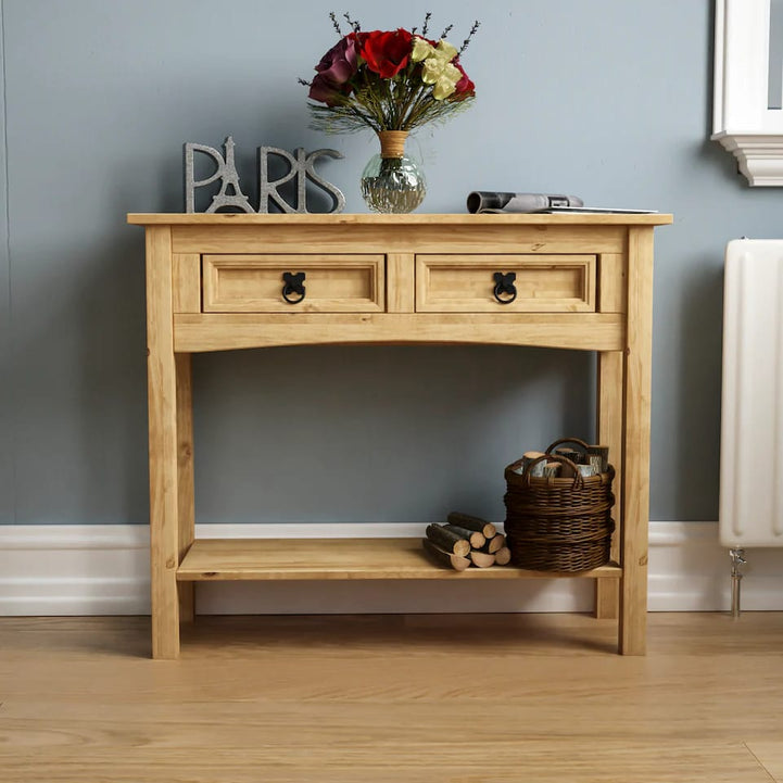 Natural Swedish wood console