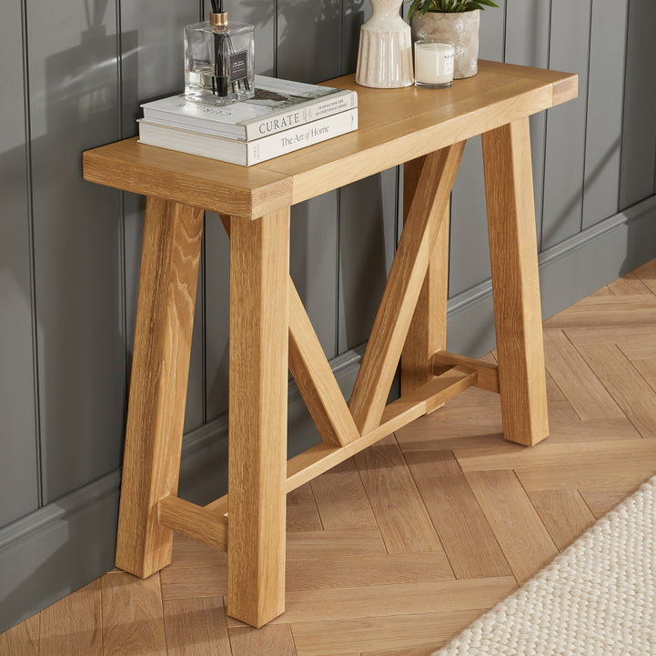 Natural Swedish wood console