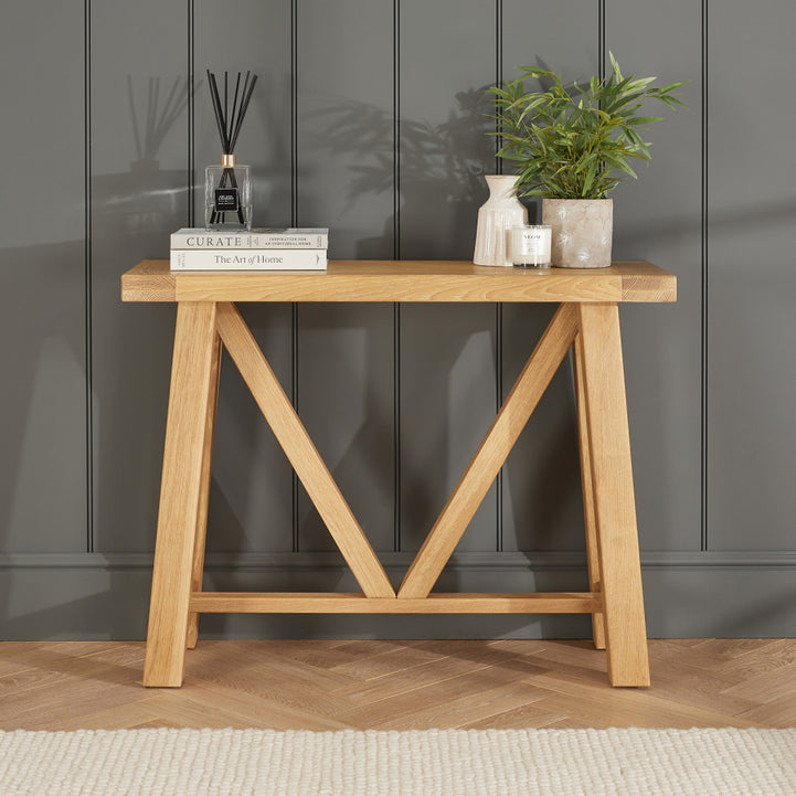 Natural Swedish wood console
