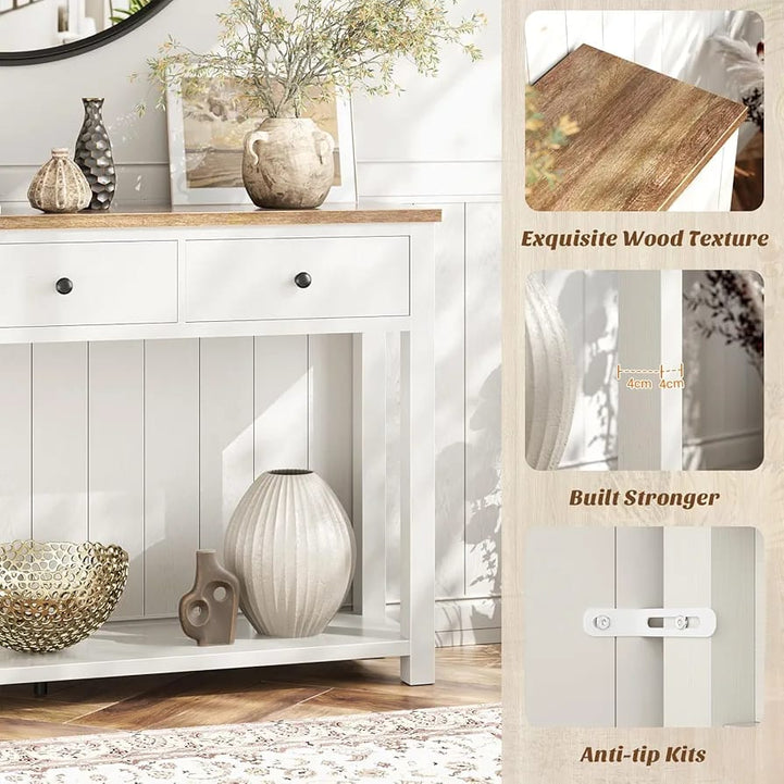 Natural Swedish wood console