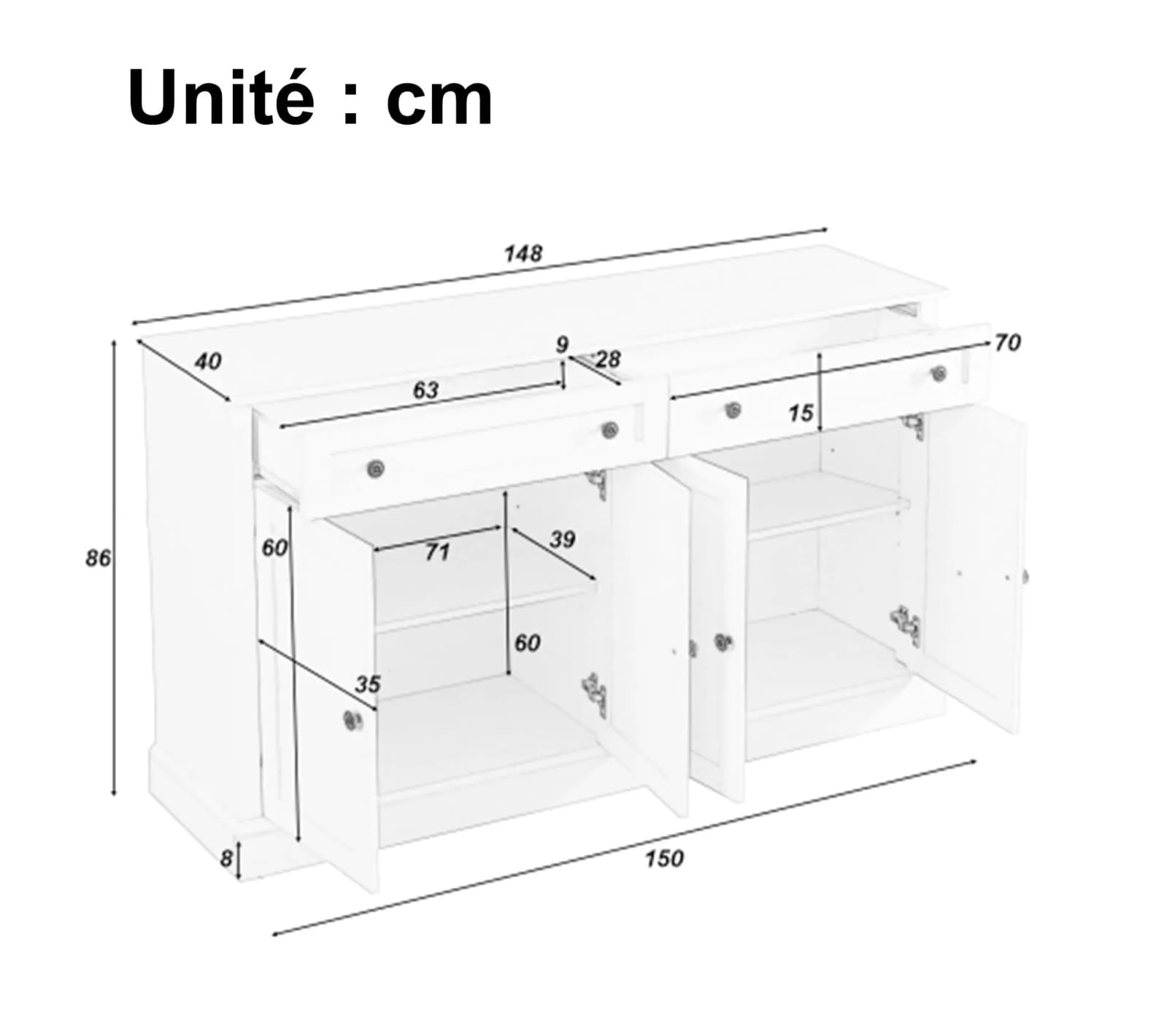 Side kitchen unit